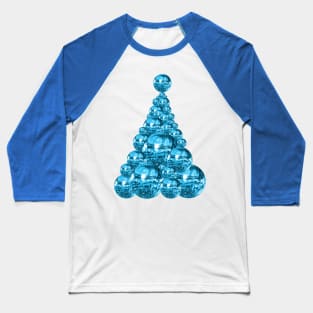 Boogie Blue Disco Ball Christmas Tree Baseball T-Shirt